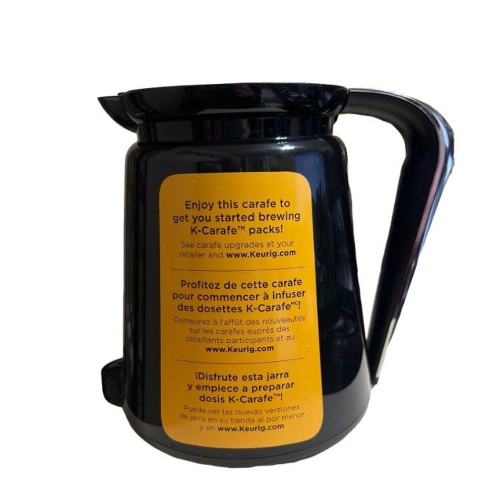 Keurig 2.0 Black & Chrome 32oz Carafe Chrome Handle Replacement Coffee Pot 32oz